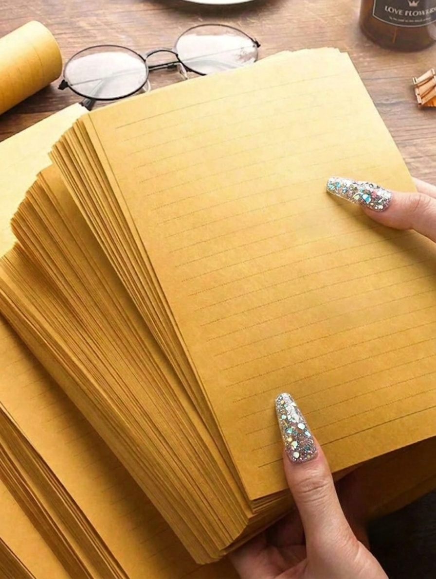 Wax Seal Letter Kit - 100 adet inek derisi noktalı mektup