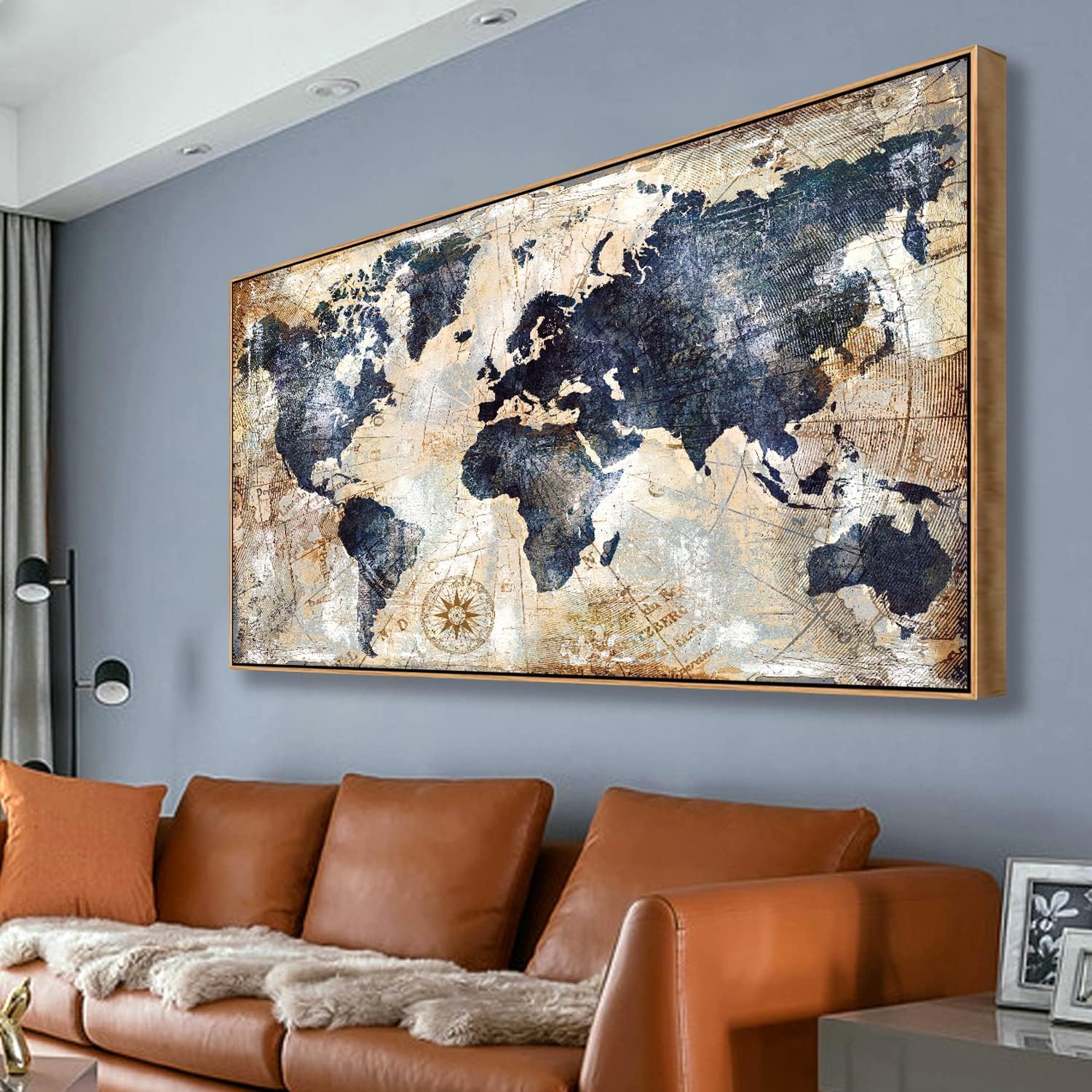 Custom Star Map - Çerçeveli dünya haritası duvar sanat baskı